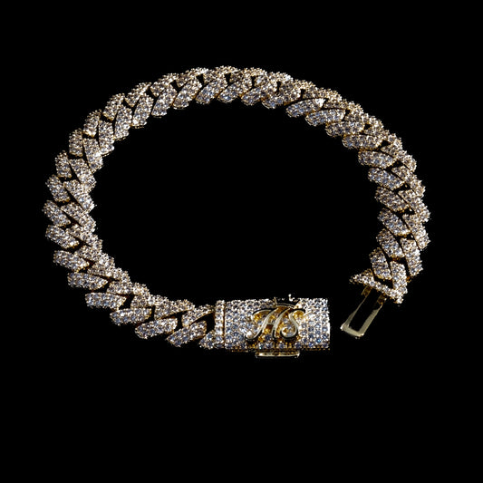 10mm Moissanite Cuban Prong Bracelet