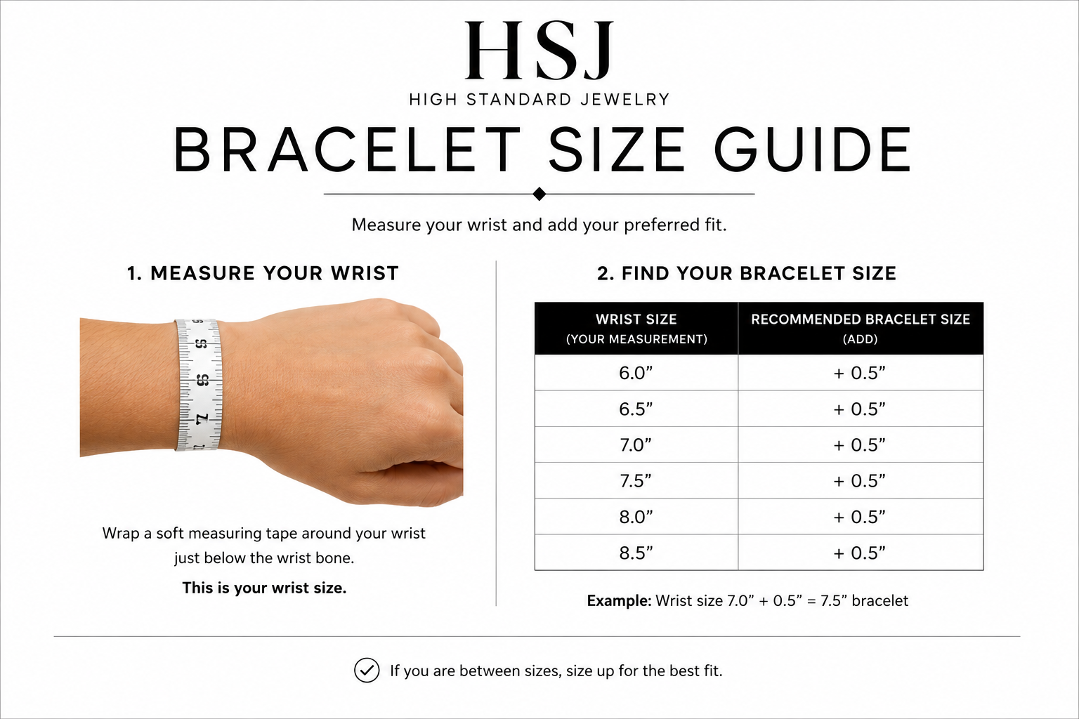 Bracelet size guide