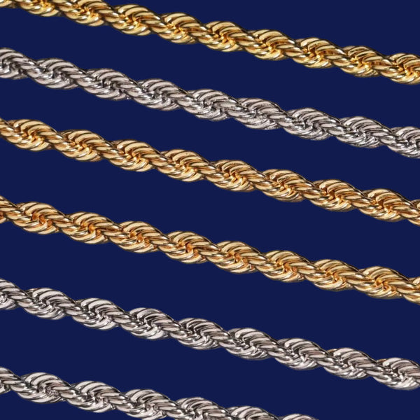 Plated Moissanite Rope Chain