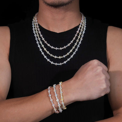 Moissanite Cross Tennis Chain