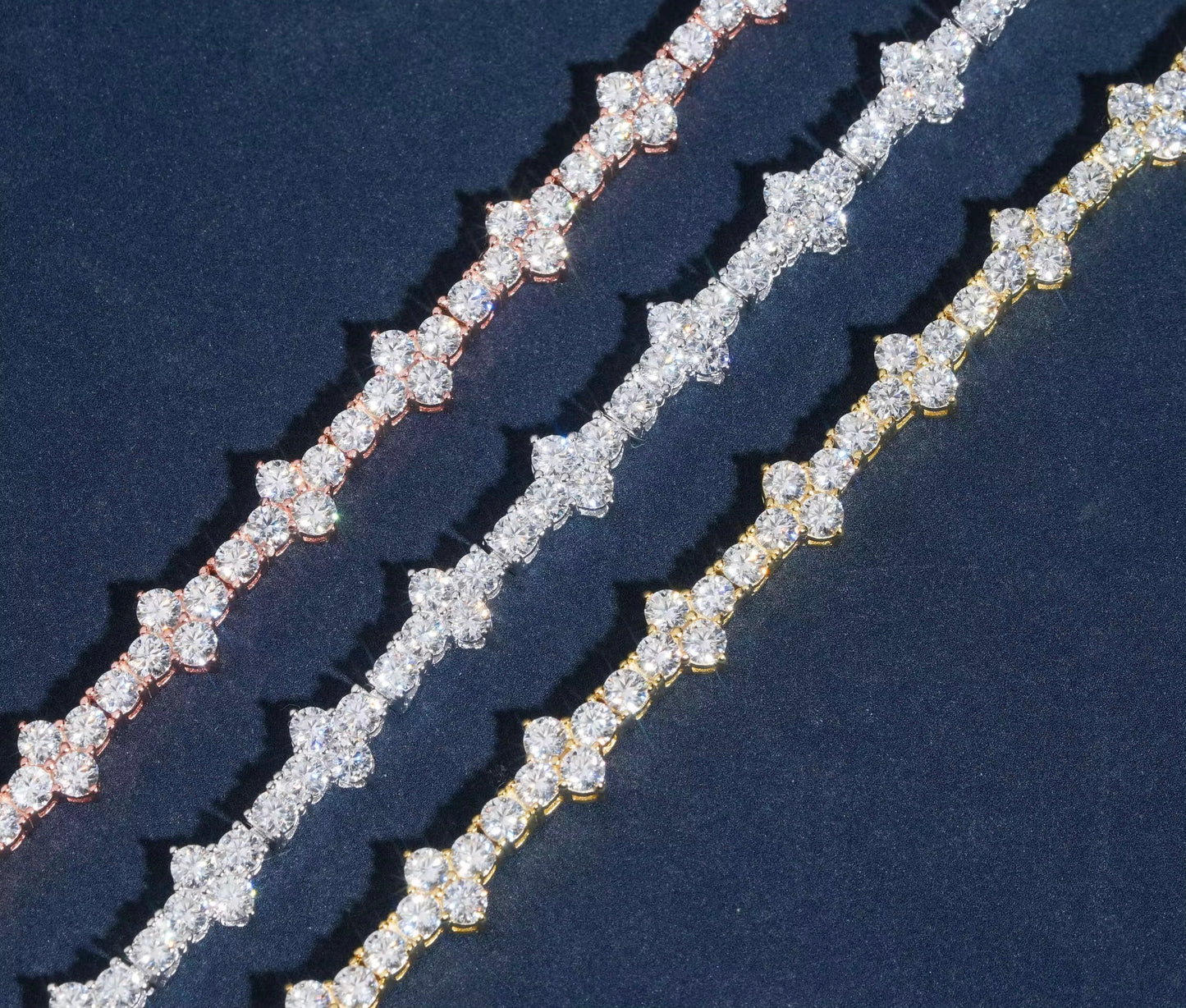 Moissanite Cross Tennis Chain