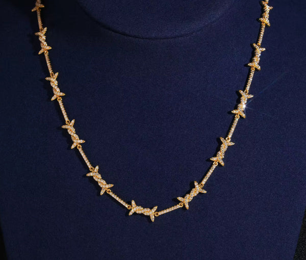 Moissanite Cross Tennis Chain