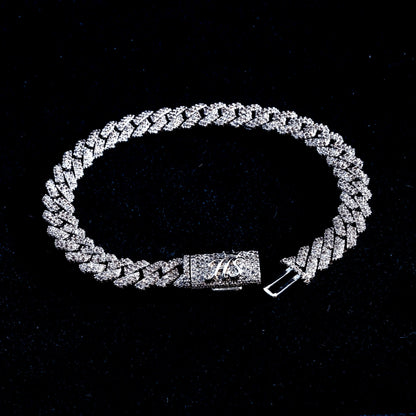 6mm Moissanite Cuban Prong Bracelet