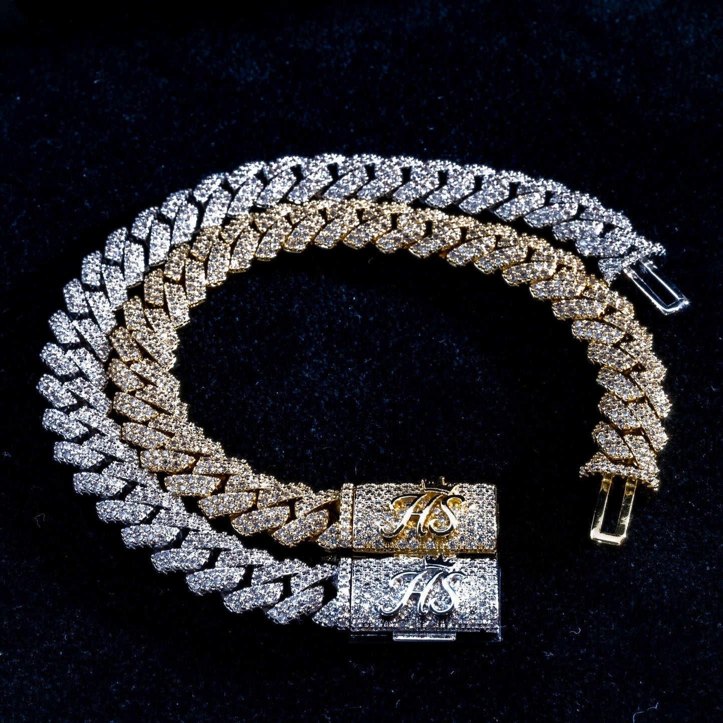 10mm Moissanite Cuban Prong Bracelet
