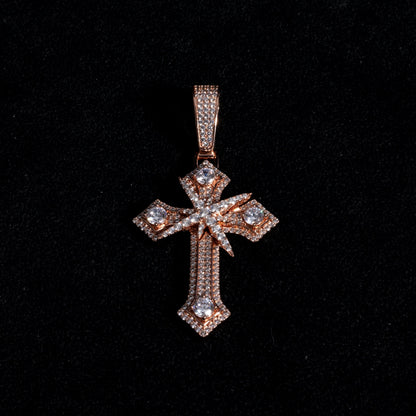 Moissanite Cross X Pendant