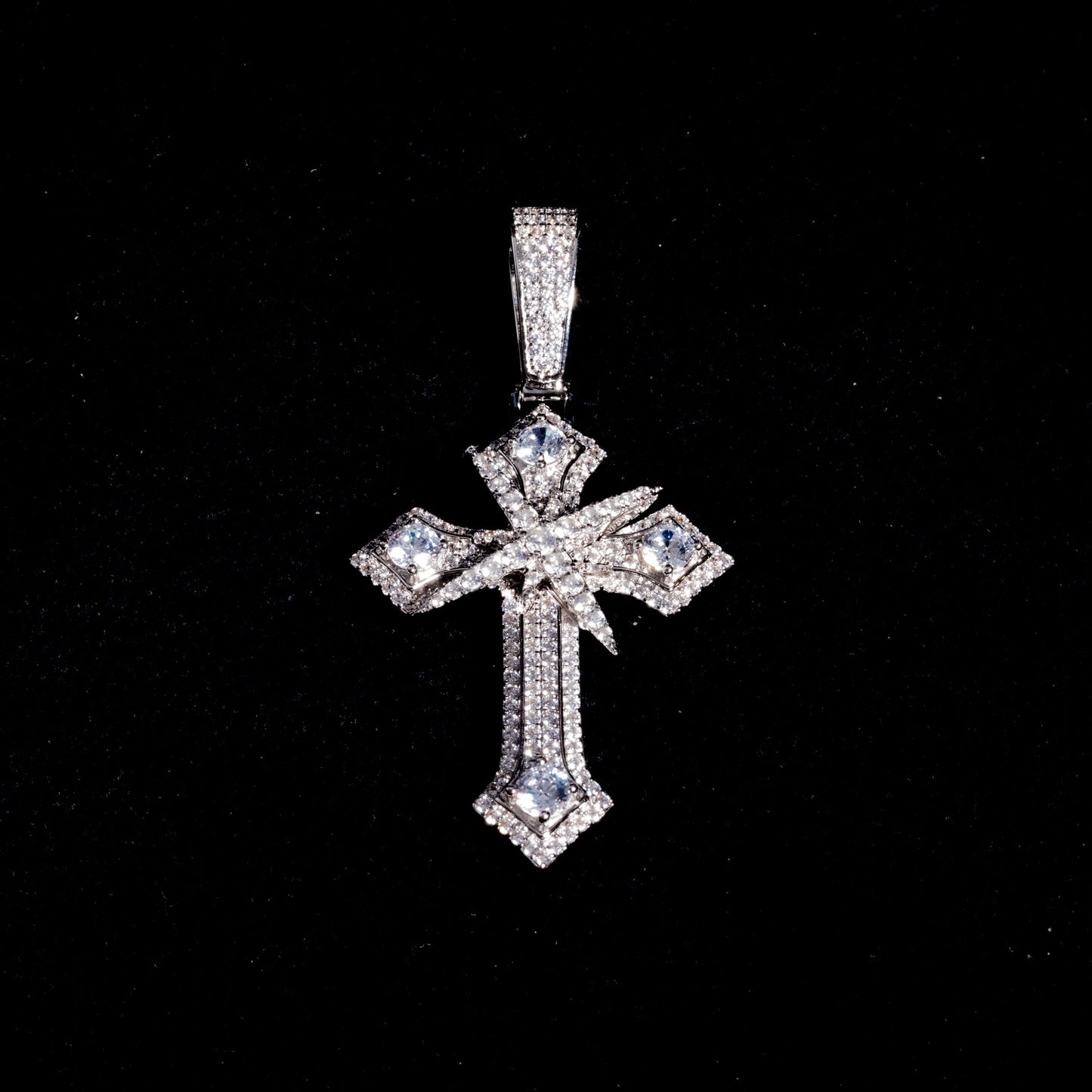 Moissanite Cross X Pendent