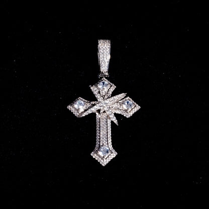 Moissanite Cross X Pendant