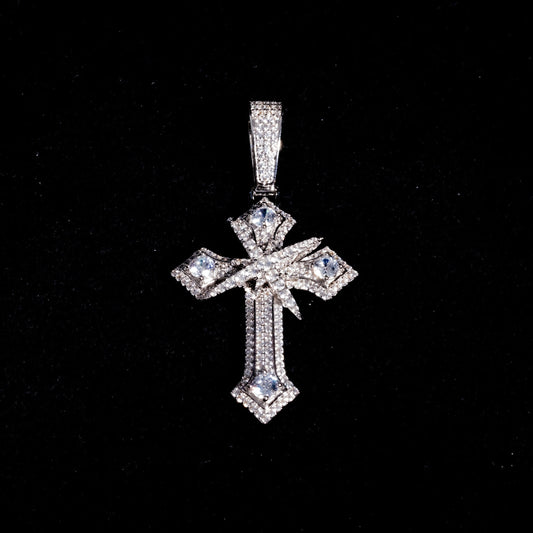 Moissanite Cross X Pendent